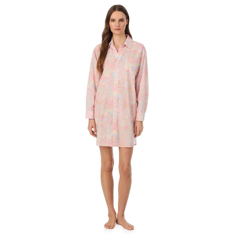 Lauren Ralph Lauren Cotton Lawn L/S His Shirt Sleepshirt image number 3